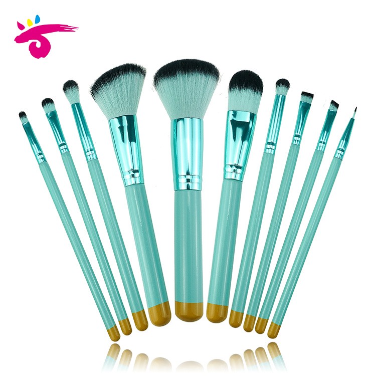 best new design OEM 10pcs cosmetics brushes makeup set with bag