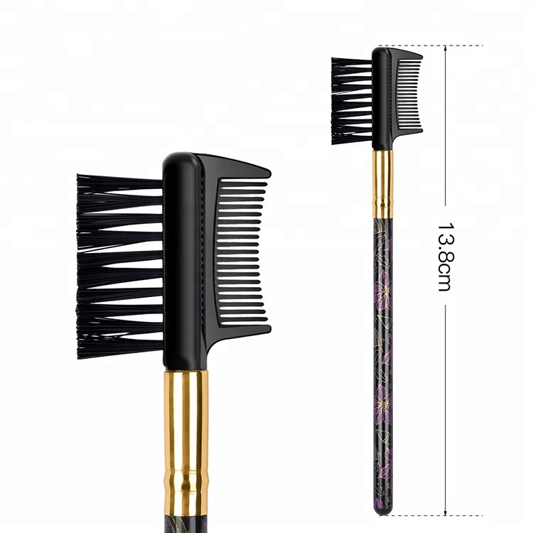Vegan Makeup Brushes Private Label Eyebrow Cosmetic Tools Nylon Eye Comb Brush