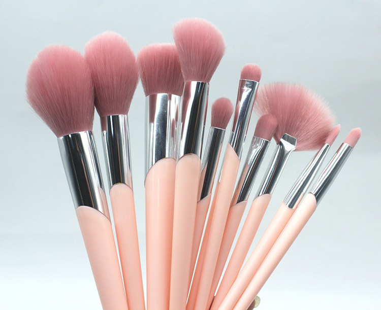 new hot glitter 12 pcs brushes cosmetic makeup brush set factory