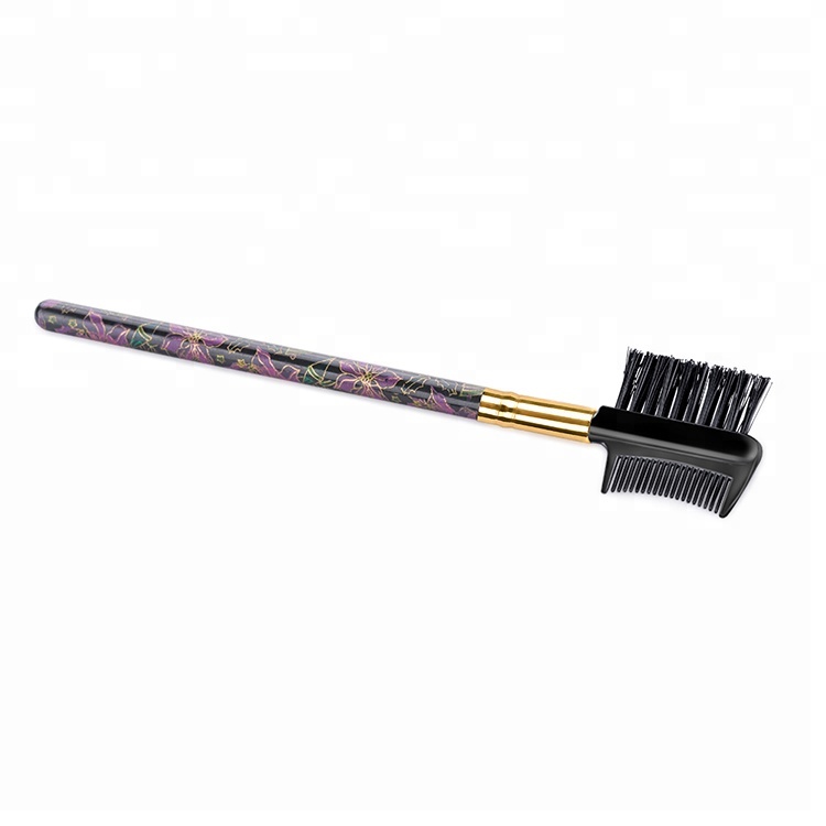 Vegan Makeup Brushes Private Label Eyebrow Cosmetic Tools Nylon Eye Comb Brush