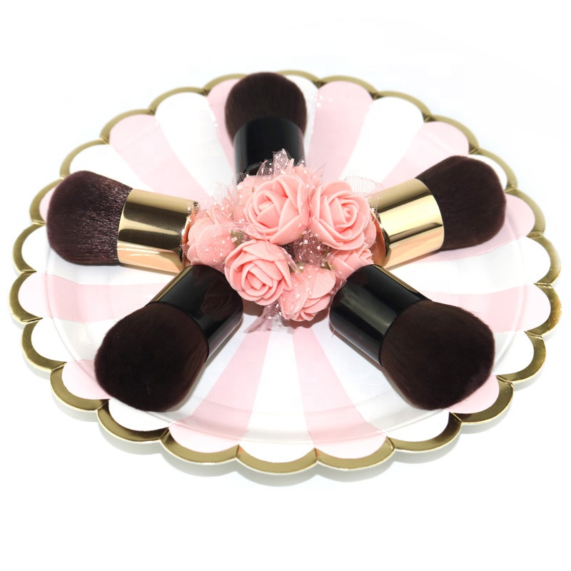 Oval Head Synthetic Kabuki Brush Logo Dense Cosmetic Kabuki Brush