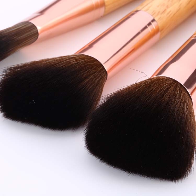 10 Pieces Cheap Price Wooden Handle Makeup Brush Manufacture Brush Set With Bag