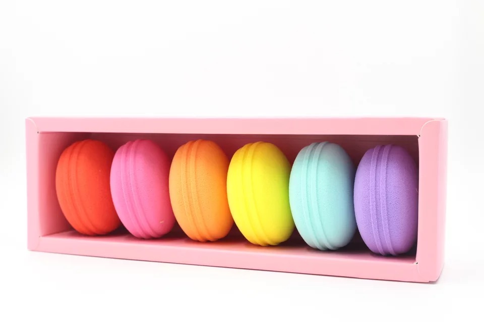 Hydrophilic Eco-friendly Yes Washable Gift Package Foundation Setting Macaroon Makeup Sponge Powder Your Own Brand