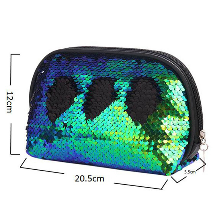 Travel Makeup Bag designer Glitter Cosmetic Reversible Sequin Bag Women