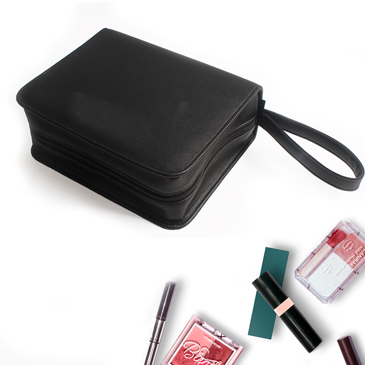 Marker Carrying Case Lipstick Organizer 40 Slots PU Zippered Makeup Cosmetic Case Bag Lipstick Holder