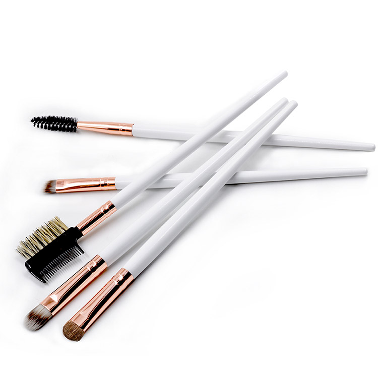 Eyeshader Eyebrow Mascara Brushes Mini White Wood Handle Eye Makeup Brushes Set