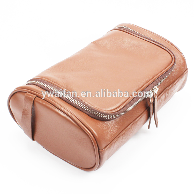Men Hanging Travel Shaving Dopp Kit Case PU Leather Toiletry Bag