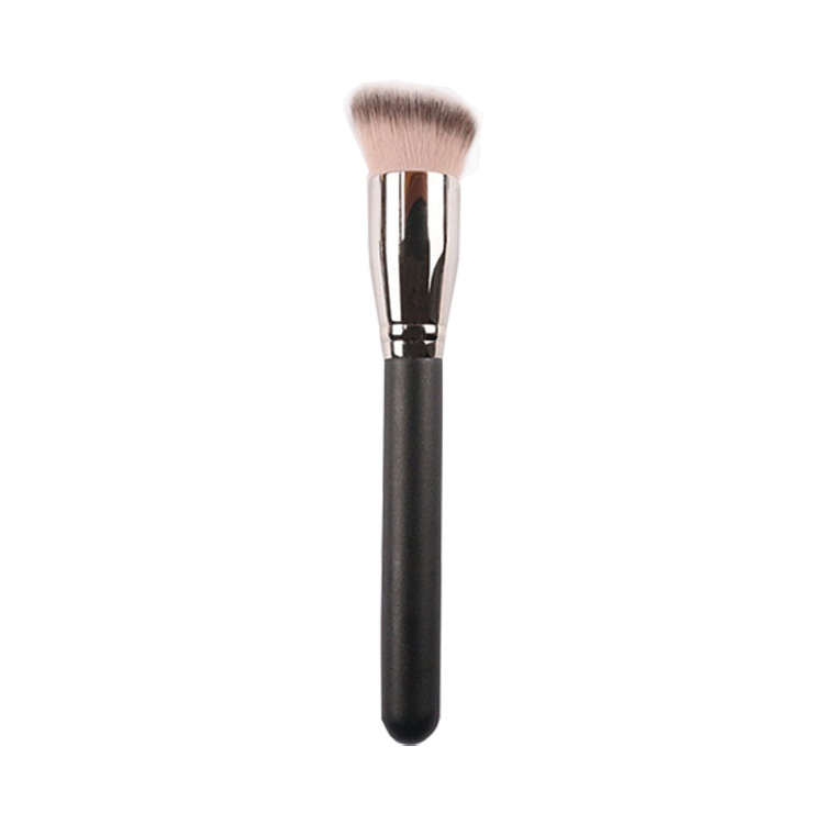 Deluxe round large makeup angular foundation brush with high quality synthetic hair