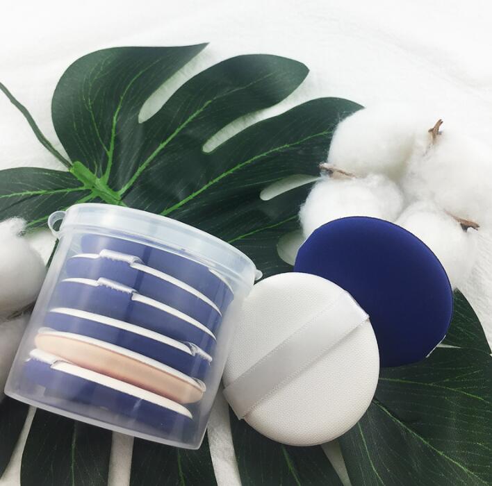 Wholesale Customized Logo Size Cosmetic Round Shape Ribbon Cotton Makeup Powder Puff