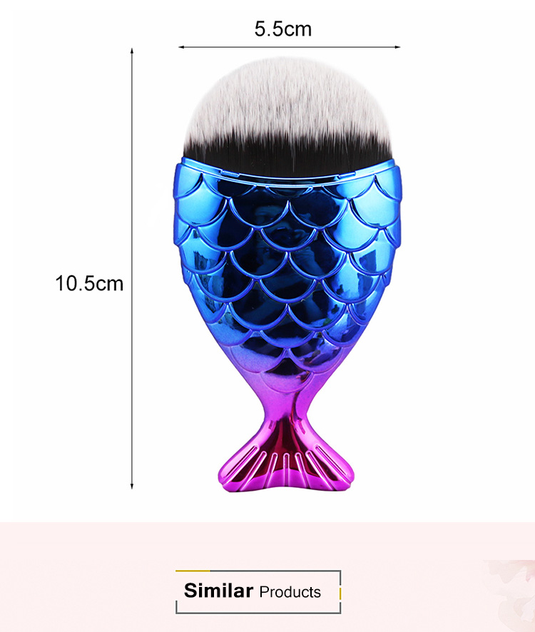 Free Sample Single Fish Mermaid Liquid BB Cream Foundation Makeup Brush