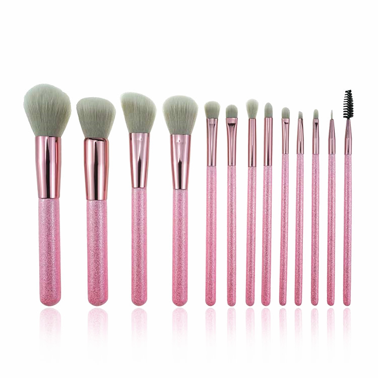 13 pieces affordable Makeup brushes Pink glitter Cosmetic brush for holiday gift