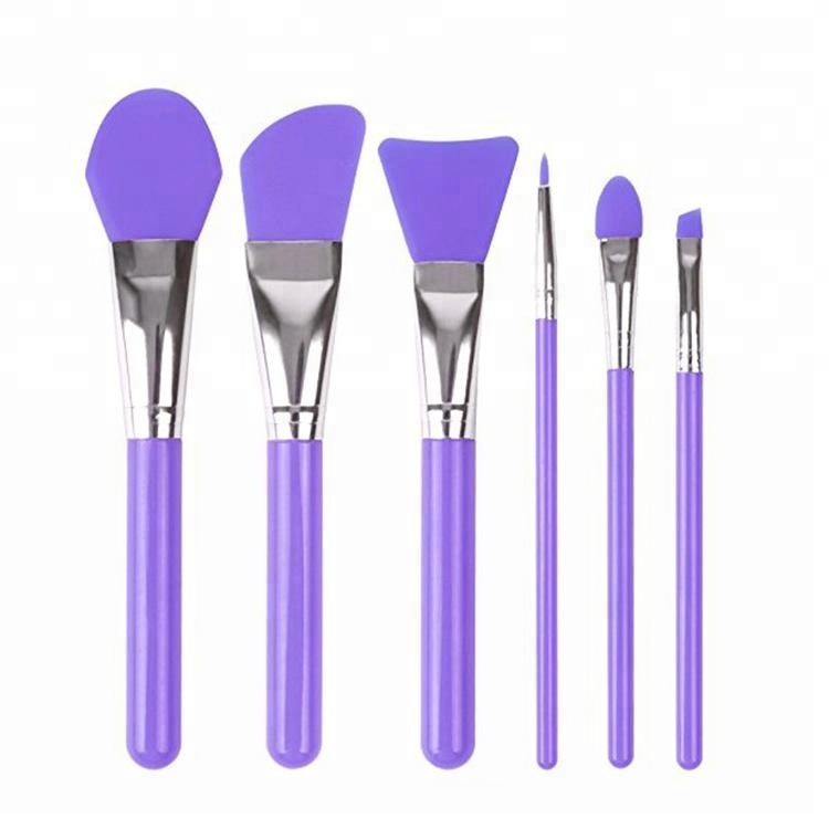 Eco-friendly Wood Handle Silicone Mask Brushes Set for Makeup