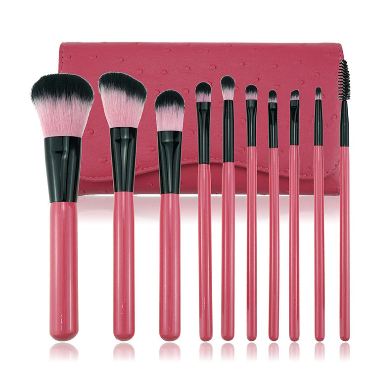 Factory private label red makeup brush cosmetic brushes set with bag
