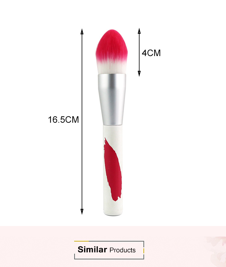 Factory OEM White Tapered Metal Handle Foundation Private Label Makeup Brush