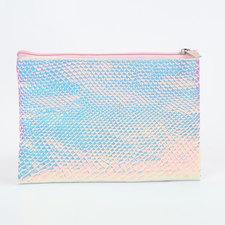 Fish Scale Pattern PVC Glitter Cosmetic Bag Makeup Bag For Woman Makeup Bag