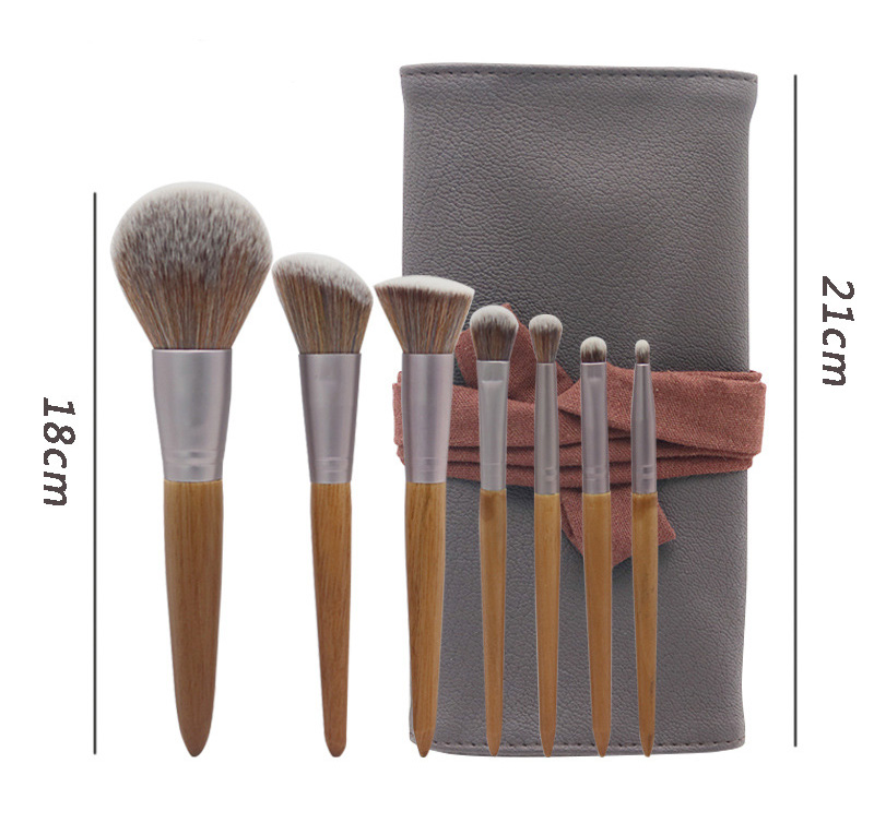 Factory Price Pro 7pcs Original Size Makeup Tools Synthetic Soft Brushes Set Make up Cosmetic with PU case