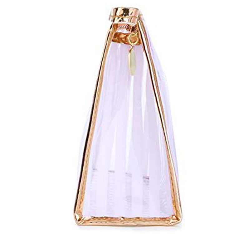 Clear Stripes PVC Makeup Cosmetic Bag Toiletry Storage Pouch Portable Clutch Bag