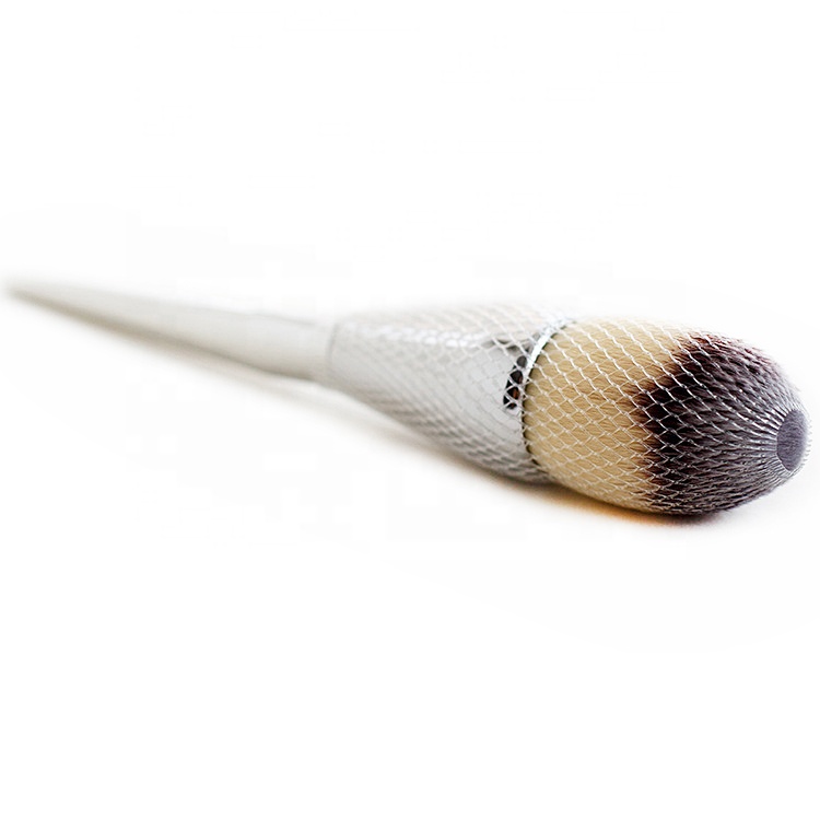 Makeup Brush Natural Hair Silver Plastic Big Makeup Powder Brush