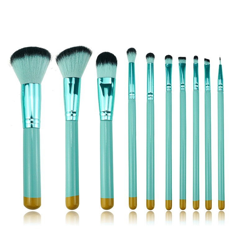 best new design OEM 10pcs cosmetics brushes makeup set with bag
