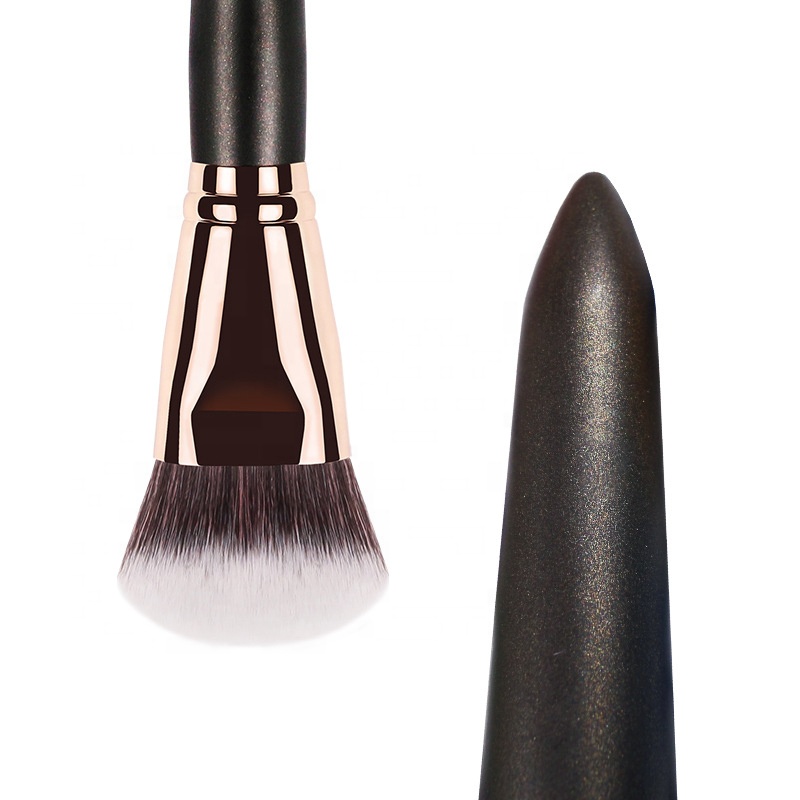 High End Black Wood Highlight Contour Brush Dense Synthetic Make Up Brush