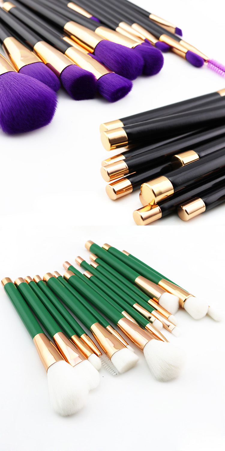 Wholesale New 15Pcs Luxury Synthetic Complete Rose Gold Makeup Brush Set