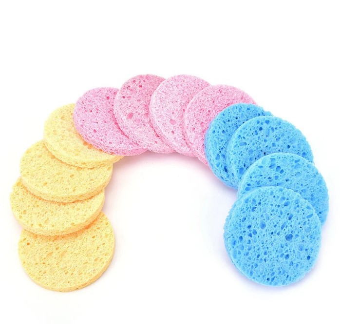 Natural Wood Pulp Cotton Cleansing Face Powder Puff