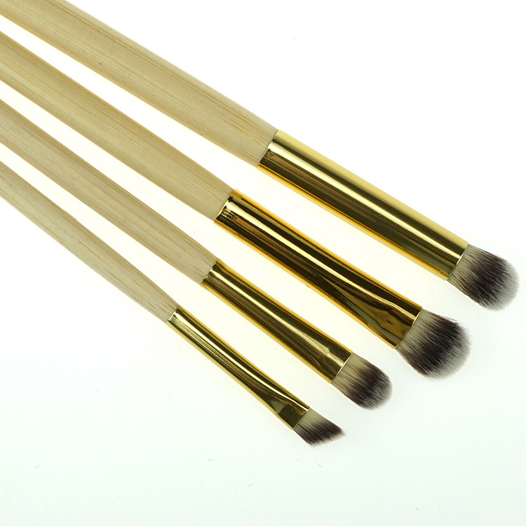 OEM Synthetic Fiber Gold Bamboo Kabuki Brush Set 8PCS Cosmetic Brushes