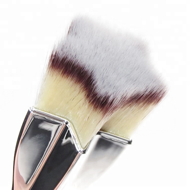 Private Label Fluffy Makeup Brushes Vegan New Flat Top Foundation Brush