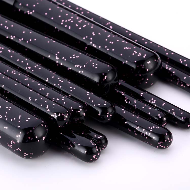 15PCS Maquillage Glitter Makeup Brush Set with colorful hair