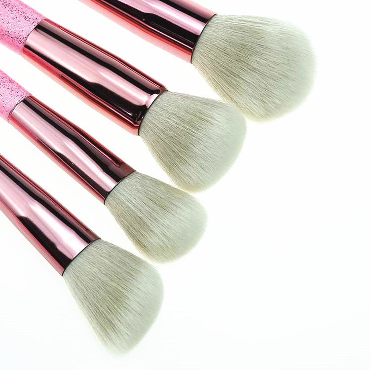 Bling Glitter Makeup Brush Set Pink Brush Wooden Handle Makeup Brush