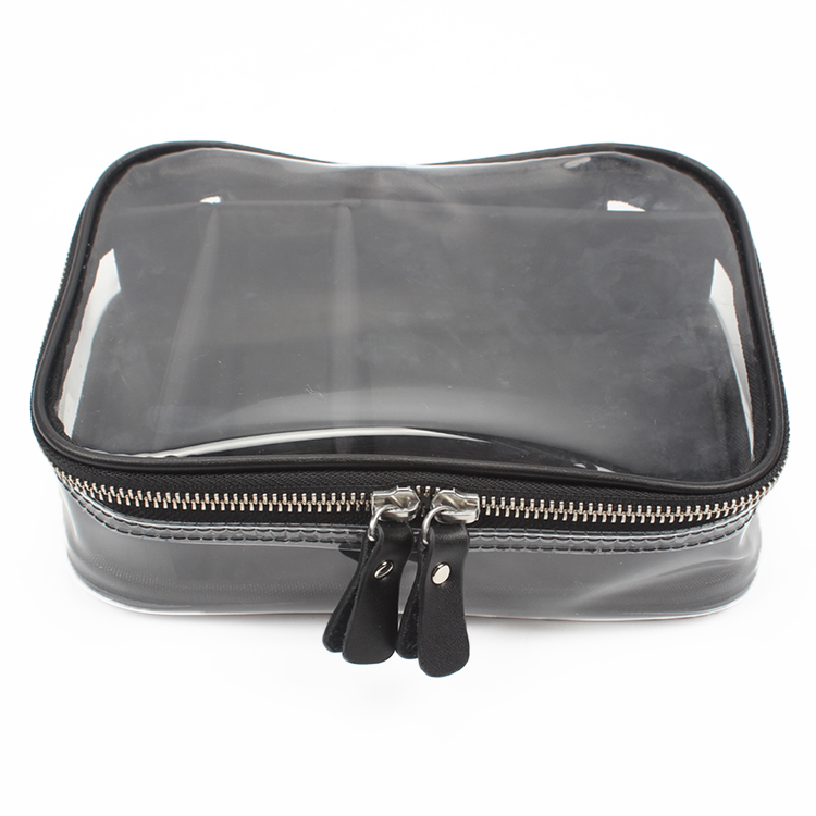 Clear Travel Makeup Pouch Sundry Bag with Dividers PVC Toiletry Bag
