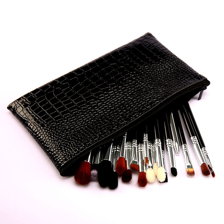 professional 19pcs complete eyeshadow eye makeup brush set with pouch