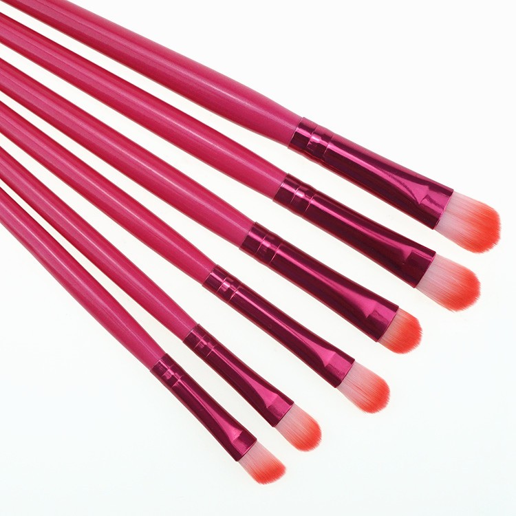 18Pieces pink wooden handle synthetic hair makeup brush set with portable bag