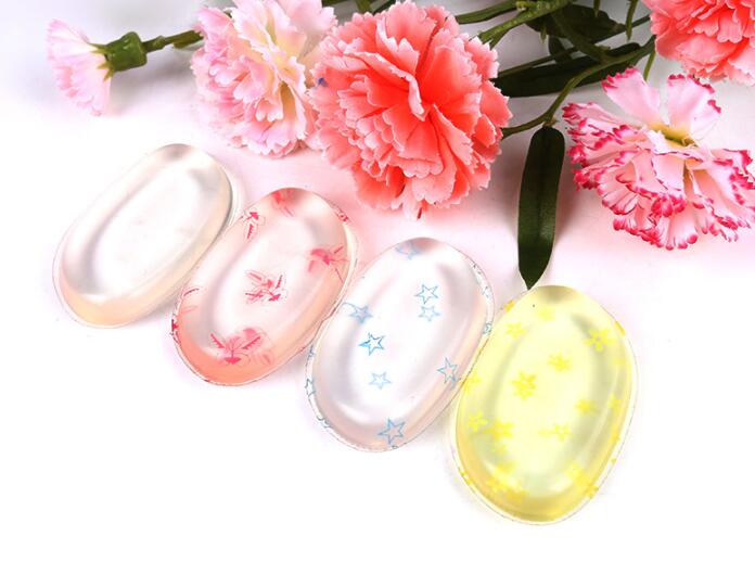 2019 new arrivals Two Color Pattern Customized Design Silicone Clear Makeup Sponge Silicone Puff