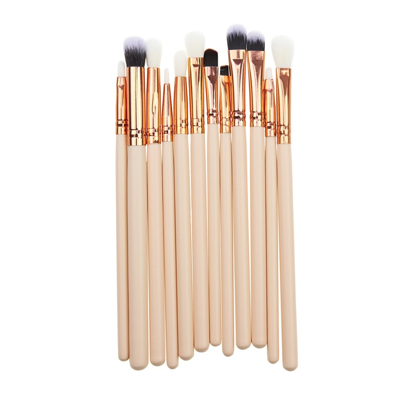 12pcs black/pink professional eyeshadow eye makeup brush set
