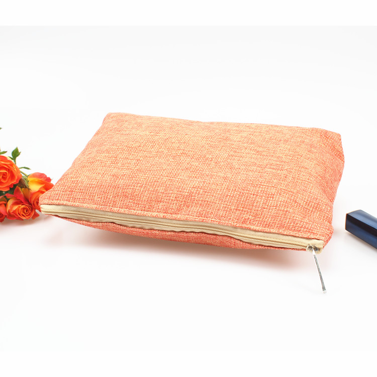 Jute Clutch Bag Travel Makeup Cosmetic Pouch Toiletry Bag Organizer