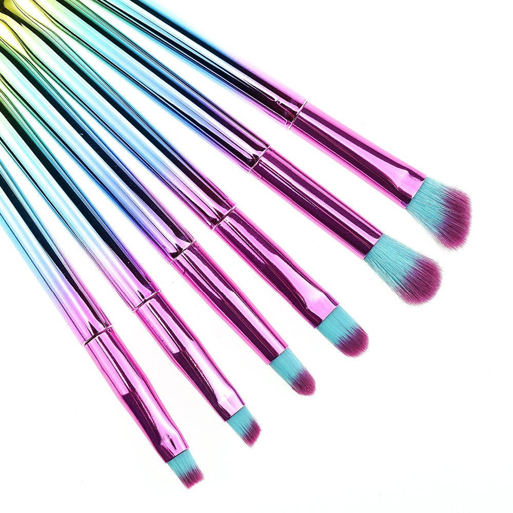 9Pcs Gradient Brush Metal Brush Kit In Beauty Small Makeup Brush