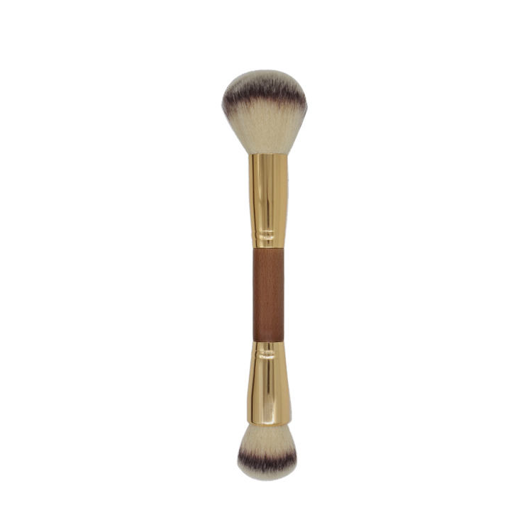 Custom Double End Cosmetics Powder Blush Brush with Goat Hair and Synthetic Hair