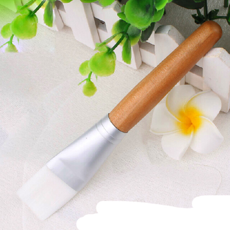 Cheapest wooden face applicator mask brush with hight quality nylon hair