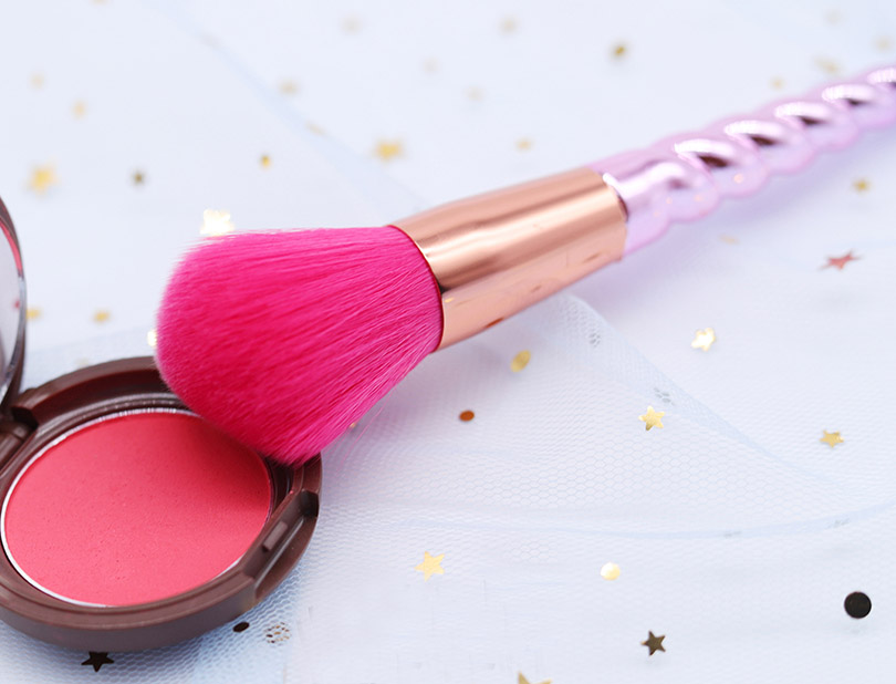 New high quality 7pcs spiral handle pink purple makeup brushes