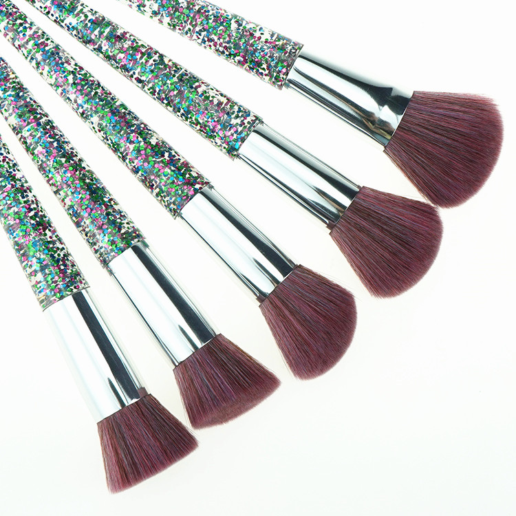 Hot Selling Soft Synthetic Fiber Glitter Powder/Foundation/Blush/Contour Makeup Brushes