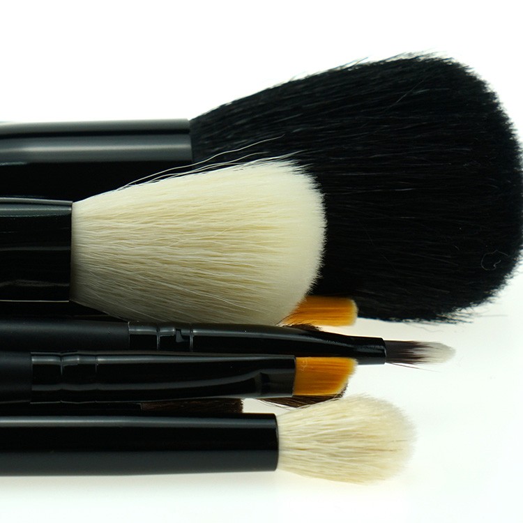 Best quality goat hair black makeup brush cosmetic brushes set with tube
