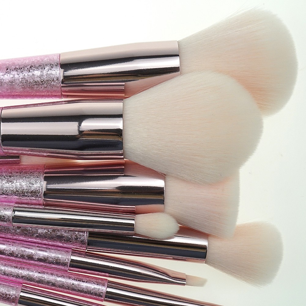 10Pcs Purple Brushes Makeup Pro Product Label Brushes