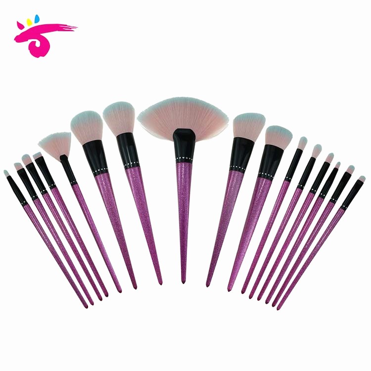 Factory wholesales synthetic OEM 16pcs cosmetic make up brushes makeup set