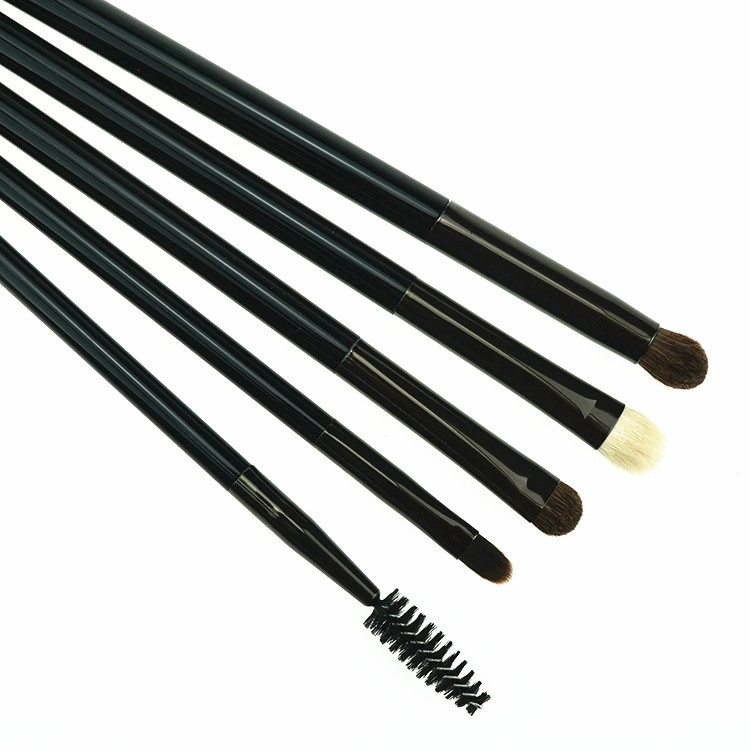 Custom Professional Natural Hair Gunmetal 8pcs Makeup Brush Set With PU Roll