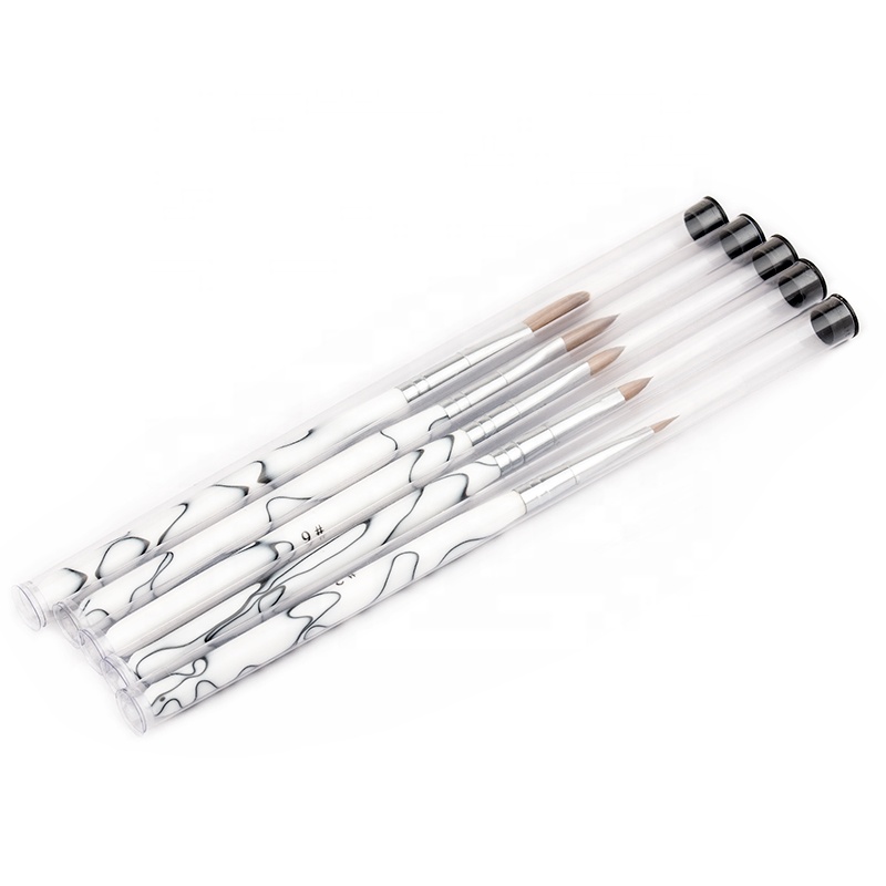 3D Kolinsky Hair Marble Acrylic Gel Nail Art Brushes