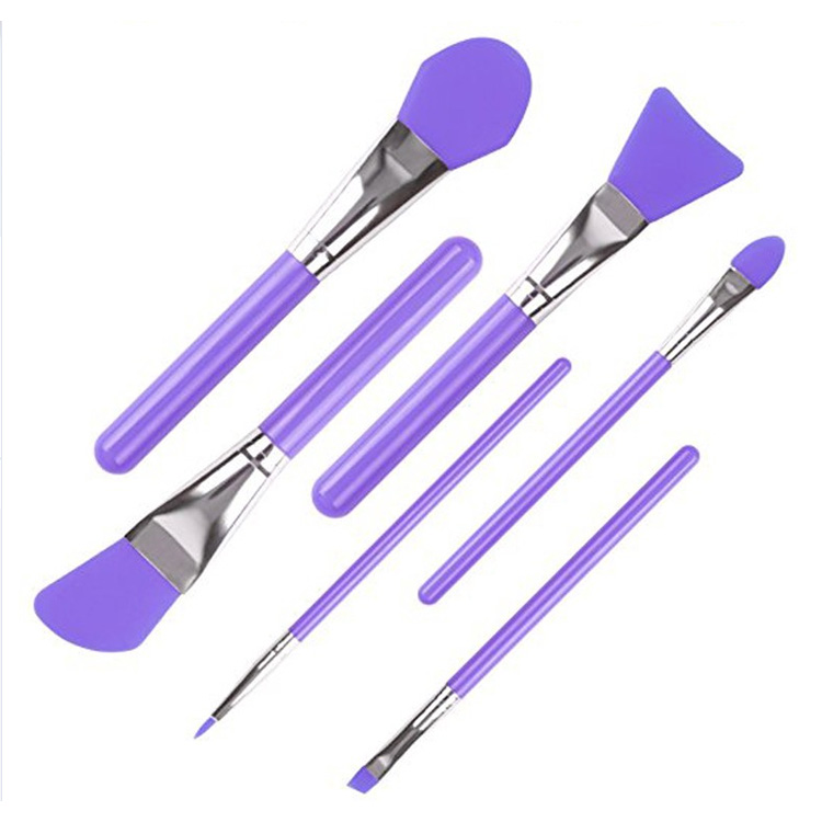 Private Label Silicone Beauty Accessories 6pcs Silicone Face Tools Mask Brush