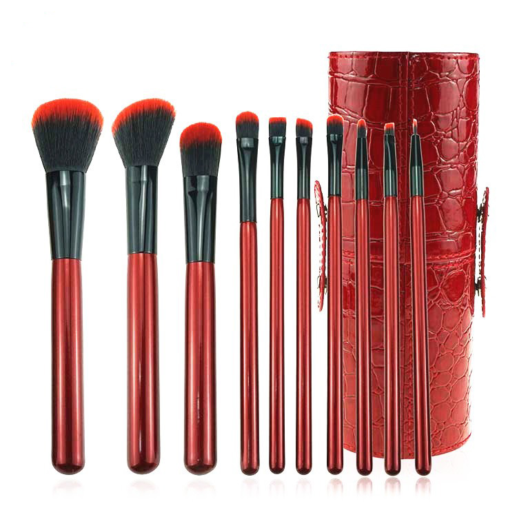 2019 trending products red cosmetics brushes makeup brush set with cylinder box