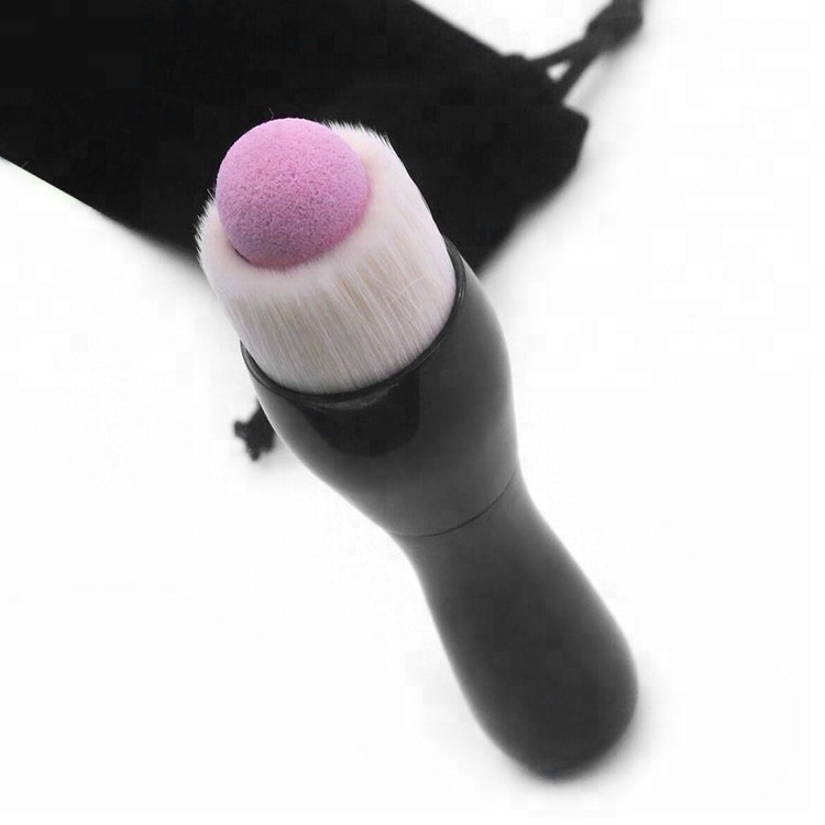 2019 Hotcake Synthetic 2 in 1 Retractable Non-latex Sponge Makeup Foundation Brush