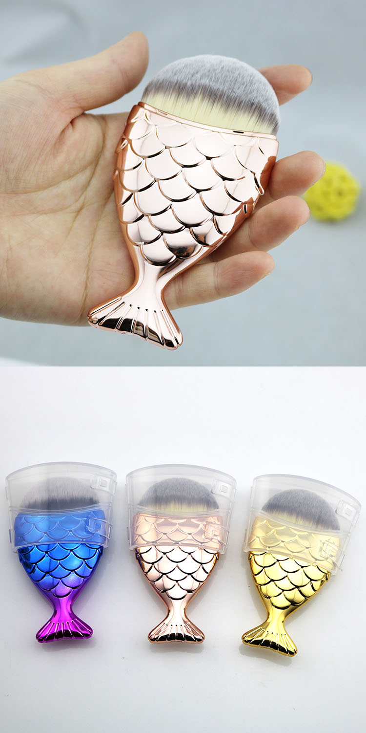 Free Sample Single Fish Mermaid Liquid BB Cream Foundation Makeup Brush